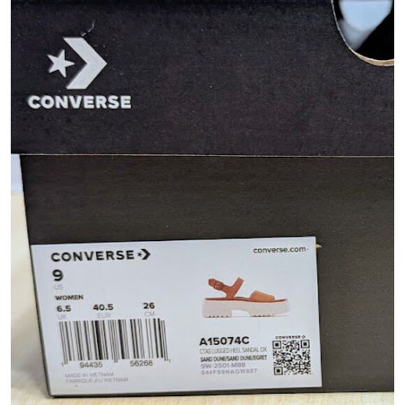 Converse Chuck Taylor All Star Lugged Heel Tan Suede Sandals Women's Size 9 NIB - Picture 11 of 14